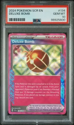 PSA 10 Gem Mint Deluxe Bomb Ace Spec - Stellar Crown Pokemon Tool Holo 2024 - Image 2