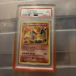 2016 Pokemon XY Evolutions graded guard included Charizard Holo Prerelease PSA 9 - Image 1