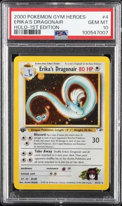 2000 POKEMON GYM HEROES HOLO-1ST ED #4 ERIKA'S DRAGONAIR PSA 10 - Image 1