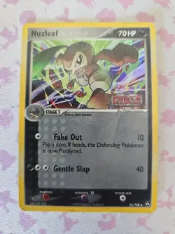 Nuzleaf 36/108 Reverse Holo ex Power Keepers Pokemon HP Creased - Image 1