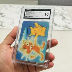 CGC 10 Gem Mint Meowth & Pikachu Pioneer Viz Video PIKA-0032 Lenticular Pokemon - Image 1