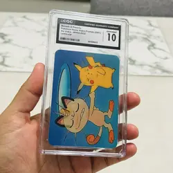CGC 10 Gem Mint Meowth & Pikachu Pioneer Viz Video PIKA-0032 Lenticular Pokemon - Image 2