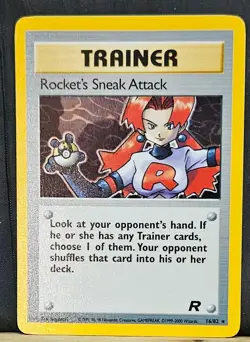 Pokemon Rocket's Sneak Attack Holo LP+NM Unplayed Team Rocket - Image 1