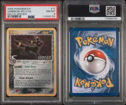 2005 POKEMON EX DELTA SPECIES #17 UMBREON-REVERSE FOIL PSA 8 - Image 3