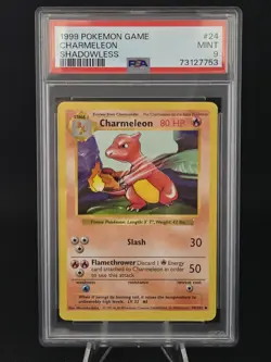 PSA 9 MINT 1999 POKEMON GAME 24 CHARMELEON SHADOWLESS - Image 1