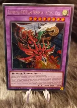 Yu-Gi-Oh - Elemental HERO Flame Wingman Infernal Rage BLMR-EN01 Secret Rare - Image 1