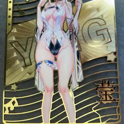 WES - Goddess Story Gold METAL Card - NO Serial Number Card - Anime Bikini Girl - Image 3