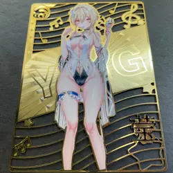 WES - Goddess Story Gold METAL Card - NO Serial Number Card - Anime Bikini Girl - Image 4