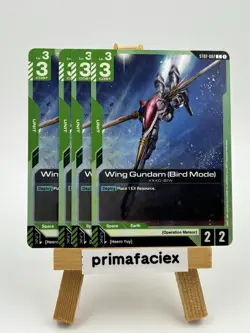 (4x) Gundam Card - Wing Gundam (Bird Mode) - ST02-002 C - Image 1