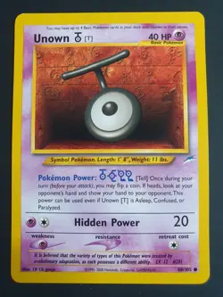 Unown [T] 88/105 - Neo Destiny Set - Pokemon Card - Excellent Condition - Image 1