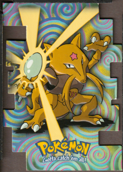 Pokemon TV Series 2 Topps - Die-Cut Embossed Chase Card #64 Kadabra EV8 - Image 1