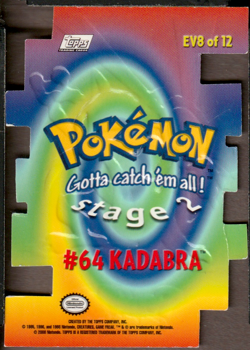 Pokemon TV Series 2 Topps - Die-Cut Embossed Chase Card #64 Kadabra EV8 - Image 2