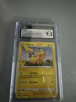 Pokemon Pikachu SWSH039 Darkness Ablaze Black Star Promo Holo Card Gem MT 9.5 - Image 1