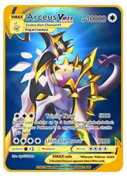HP 10000 Arceus VMAX Gold Metal Pokemon Card Collectible Gift/Display - Image 1