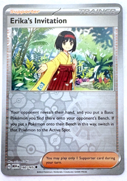 Erika's Invitation Reverse Holo 160/165 Scarlet & Violet 151 - Pokemon Card - NM - Image 1