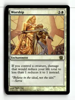 MTG Foil Worship - 8th Edition Moderately Played English - Image 1