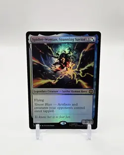 Spider-Woman, Stunning Savior Rare Foil Magic The Gathering Marvel's Spider-Man - Image 1