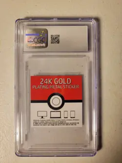 CGC 8.5 Meowth 2023 Korean Pokemon Candy Sticker 24k Gold Plating - Image 2