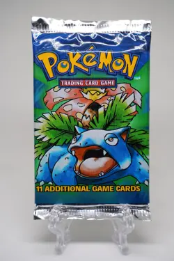 Pokemon Base Set Booster Pack Unlimited Venusaur Art WOTC TCG Vintage Sealed - Image 1