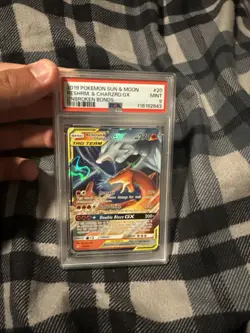 Pokemon TCG Sun and Moon Reshiram Charizard GX Tag Team 20/214 PSA 9 - Image 1