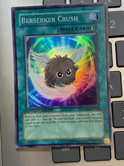 Yugioh Berserker Crush Limited Edition Super Rare Holo near mint condition card - Image 1