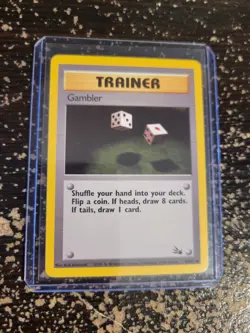 Pokemon Fossil Trainer Gambler 60/62 TCG Trading Card Game 1999 Unlimited - Image 1