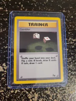 Pokemon Fossil Trainer Gambler 60/62 TCG Trading Card Game 1999 Unlimited - Image 2