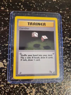 Pokemon Fossil Trainer Gambler 60/62 TCG Trading Card Game 1999 Unlimited - Image 4