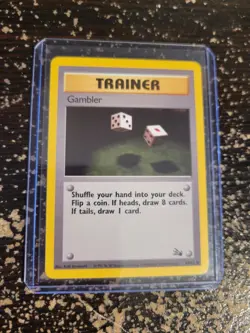 Pokemon Fossil Trainer Gambler 60/62 TCG Trading Card Game 1999 Unlimited - Image 5