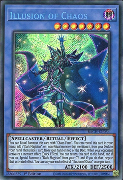 Illusion Of Chaos BACH-EN034 Secret Rare 1st Edition Yugioh TCG Card - Image 1