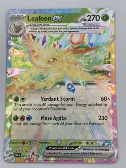 Leafeon EX 006/131 NM Pokemon TCG Prismatic Evolutions Card - Image 2