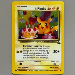 ______'s Pikachu 24/53 Holo Wotc Black Star Promo Birthday Pokemon TCG LP - Image 1