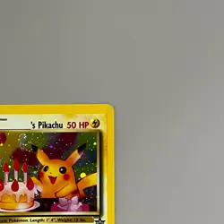 ______'s Pikachu 24/53 Holo Wotc Black Star Promo Birthday Pokemon TCG LP - Image 3
