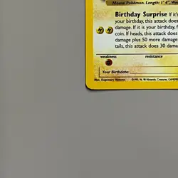 ______'s Pikachu 24/53 Holo Wotc Black Star Promo Birthday Pokemon TCG LP - Image 5