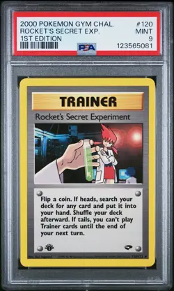 2000 POKEMON GYM CHALLENGE 1ST ED #120 ROCKET'S SECRET EXPERIMENT PSA 9 - Image 1