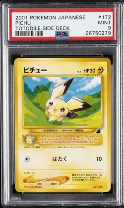 2001 POKEMON JPN TOTODILE SIDE DECK #172 PICHU PSA 9 - Image 1