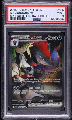 2025 Pokemon SV Journey Together SIR N's Zoroark ex #185 PSA 9 MINT - Image 1