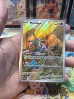 Pokemon Mimikyu SVP 075 Paldean Fates ETB Promo Light play LP - Image 1