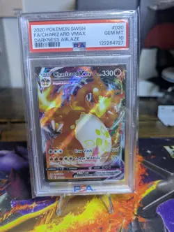 2020 Pokemon SWSH FA/Charizard VMAX Darkness Ablaze #020 PSA 10 - Image 1