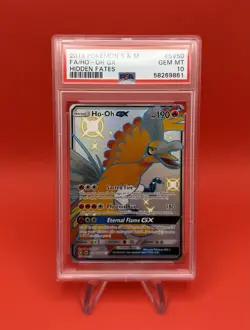 2019 Pokemon SM Hidden Fates Shiny Ho-Oh GX Full Art FA #SV50 PSA 10 SV50 - Image 1