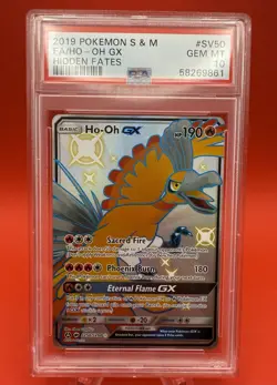 2019 Pokemon SM Hidden Fates Shiny Ho-Oh GX Full Art FA #SV50 PSA 10 SV50 - Image 3