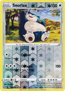 Pokemon - Snorlax - 141/192 - Rare - Reverse Holo - Sword & Shield - Rebel Clash - Image 1