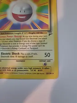 Pokemon TCG Electrode 25/130 Base Set 2 Non Holo Rare 1999 Vintage WoTC - Image 5
