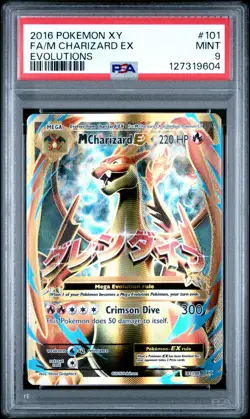 PSA 9 Full Art/M Mega Charizard EX 2016 Pokemon XY Evolutions 101/108 - Image 1