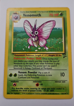 Venomoth 31/130 Rare Base Set 2 Pokemon LP 2000 Vintage WOTC - Image 1