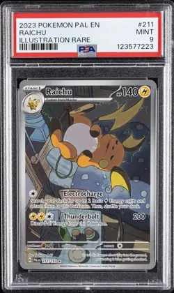 2023 POKEMON PAL EN-PALDEA EVOLVED ILLUSTRATION RARE #211 RAICHU PSA 9 - Image 1