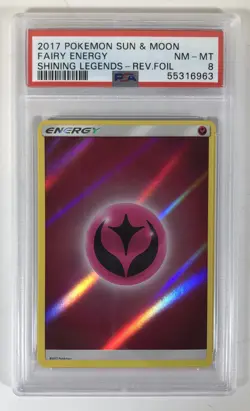 PSA 8 Pokemon TCG Fairy Energy Shining Legends Reverse Foil Holo Card - Image 1