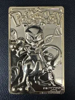 1999 Burger King Limited Edition Pokemon Trading Card 23K Gold Plated Mewtwo - Image 1