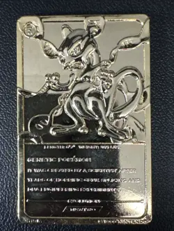 1999 Burger King Limited Edition Pokemon Trading Card 23K Gold Plated Mewtwo - Image 2