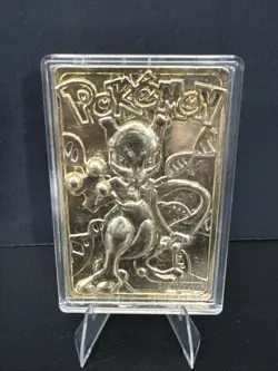 1999 Burger King Limited Edition Pokemon Trading Card 23K Gold Plated Mewtwo - Image 3